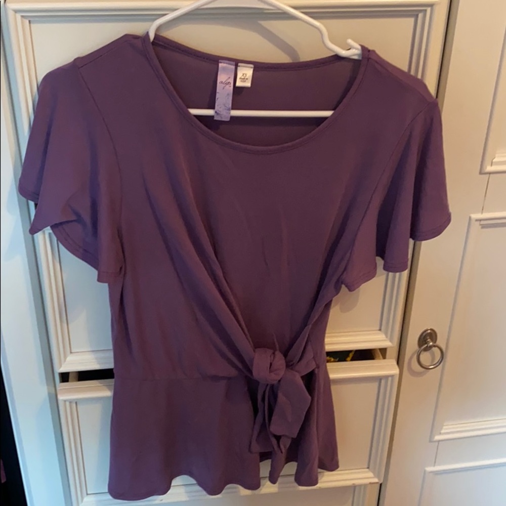 franchesca’s purple tie shirt